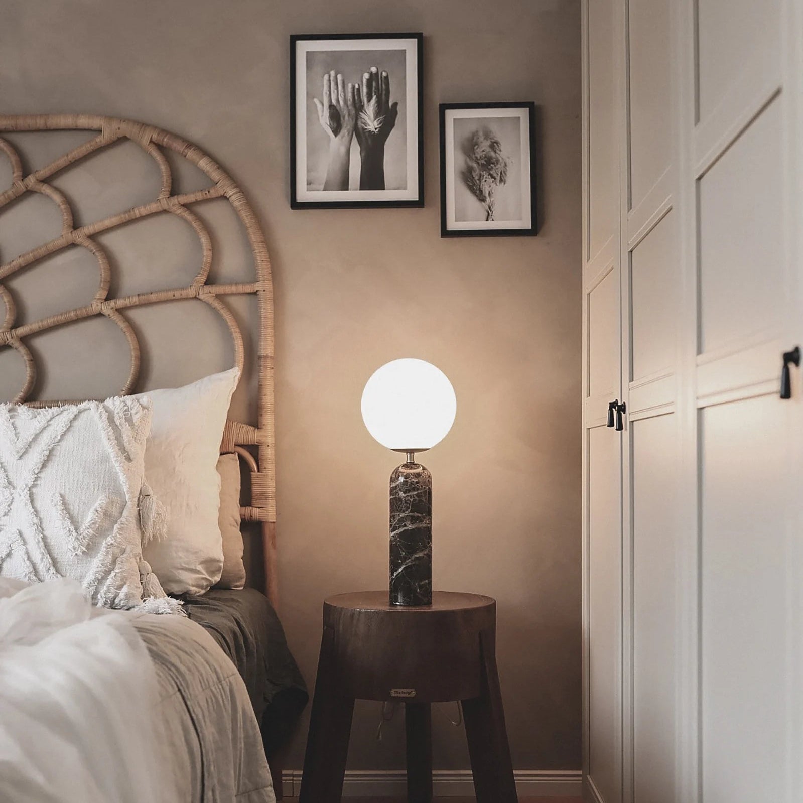 Bordlampe Torrano Brown Marble