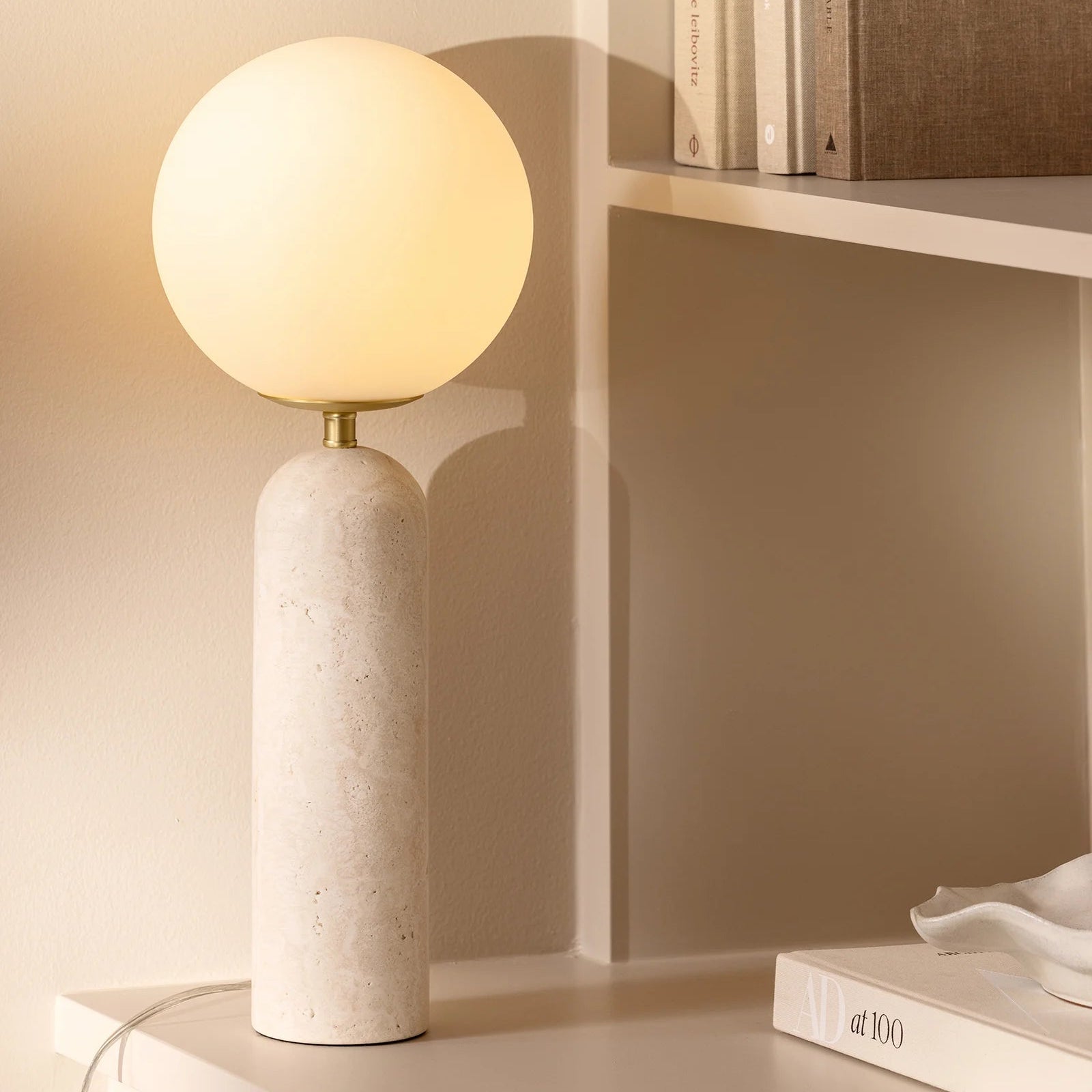 Bordlampe Torrano Beige Travertine
