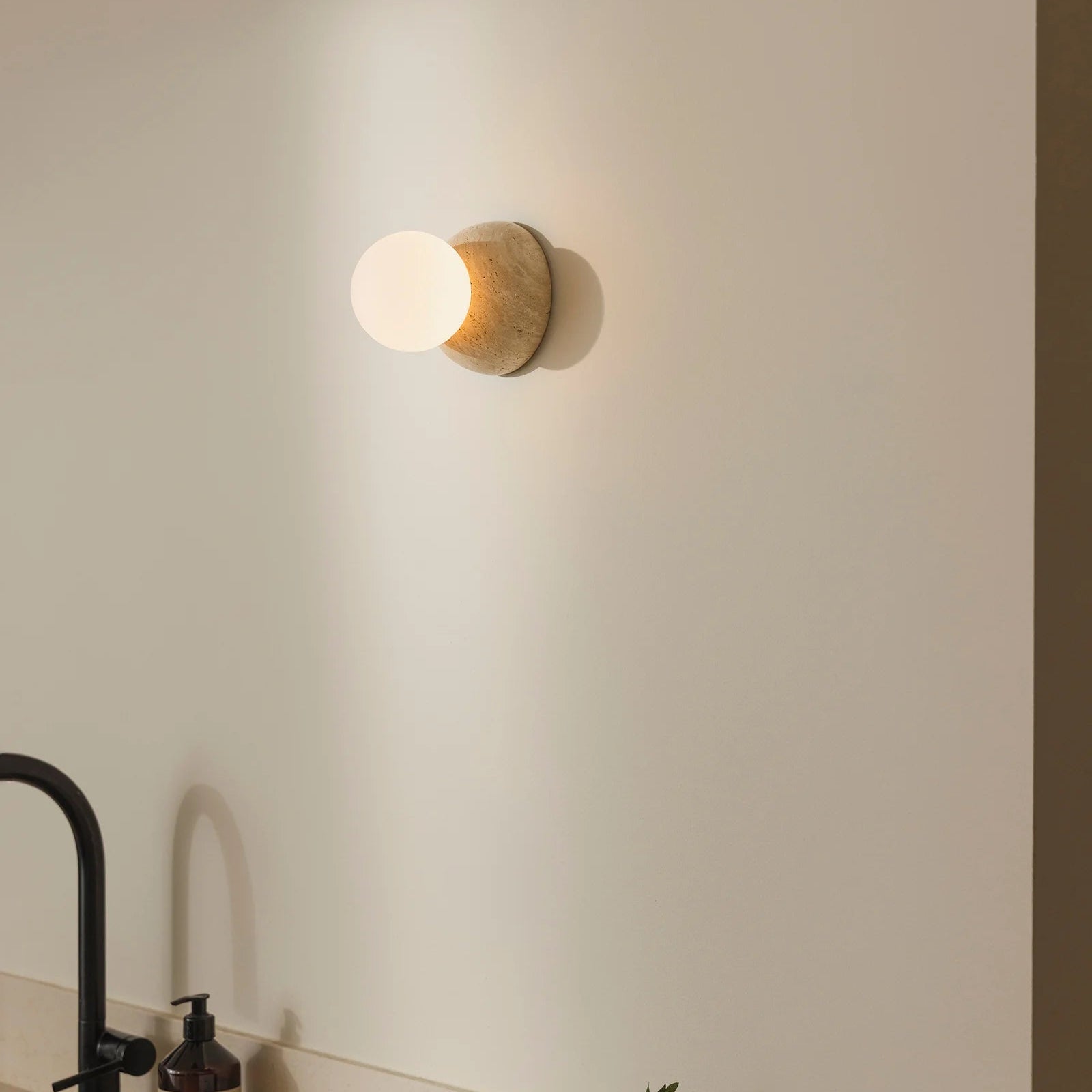 Vegglampe/taklampe Torrano 13 IP44 Beige Travertine